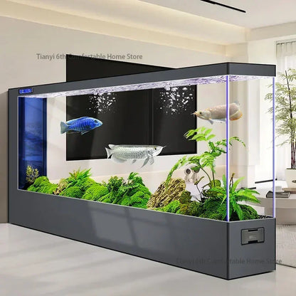Super Large Transparent Luxury Aquariums. Long Floor-to-ceiling Fishbowl
