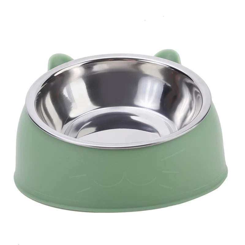 1/2/5pcs Cat Bowl. Creative Inclined Kitten Puppy Food Feeding Bowls. Stainless Steel Pet Dogs/Cats Feeders