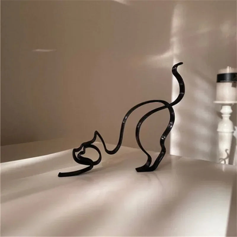 Dog Cat Minimalist Art Sculpture Decor. Gift Metal Decor. Modern Home/Office Accessories. Animal Shape Ornament. Dropshipping