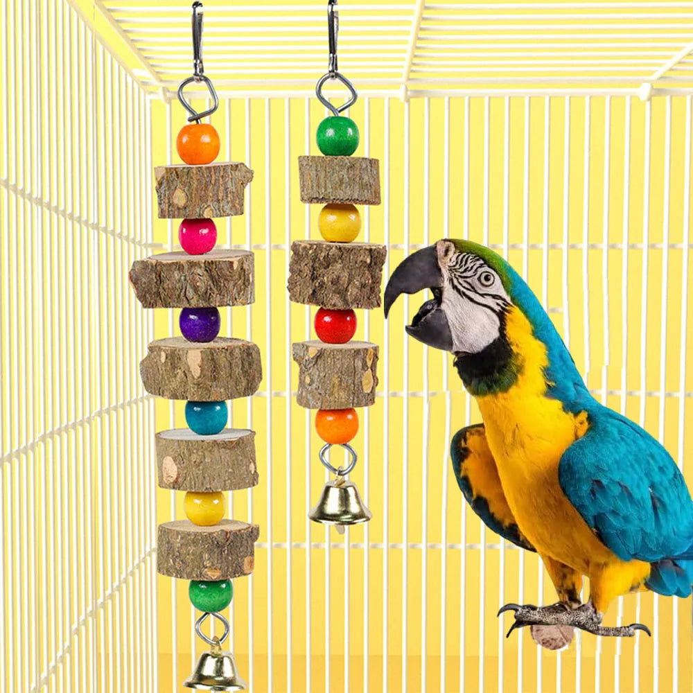 Bird Chew Toys, Natural Wood Toys. Wooden Parrot Chew Toy. Bird Cage Decoration.  Parrot and Cockatiels