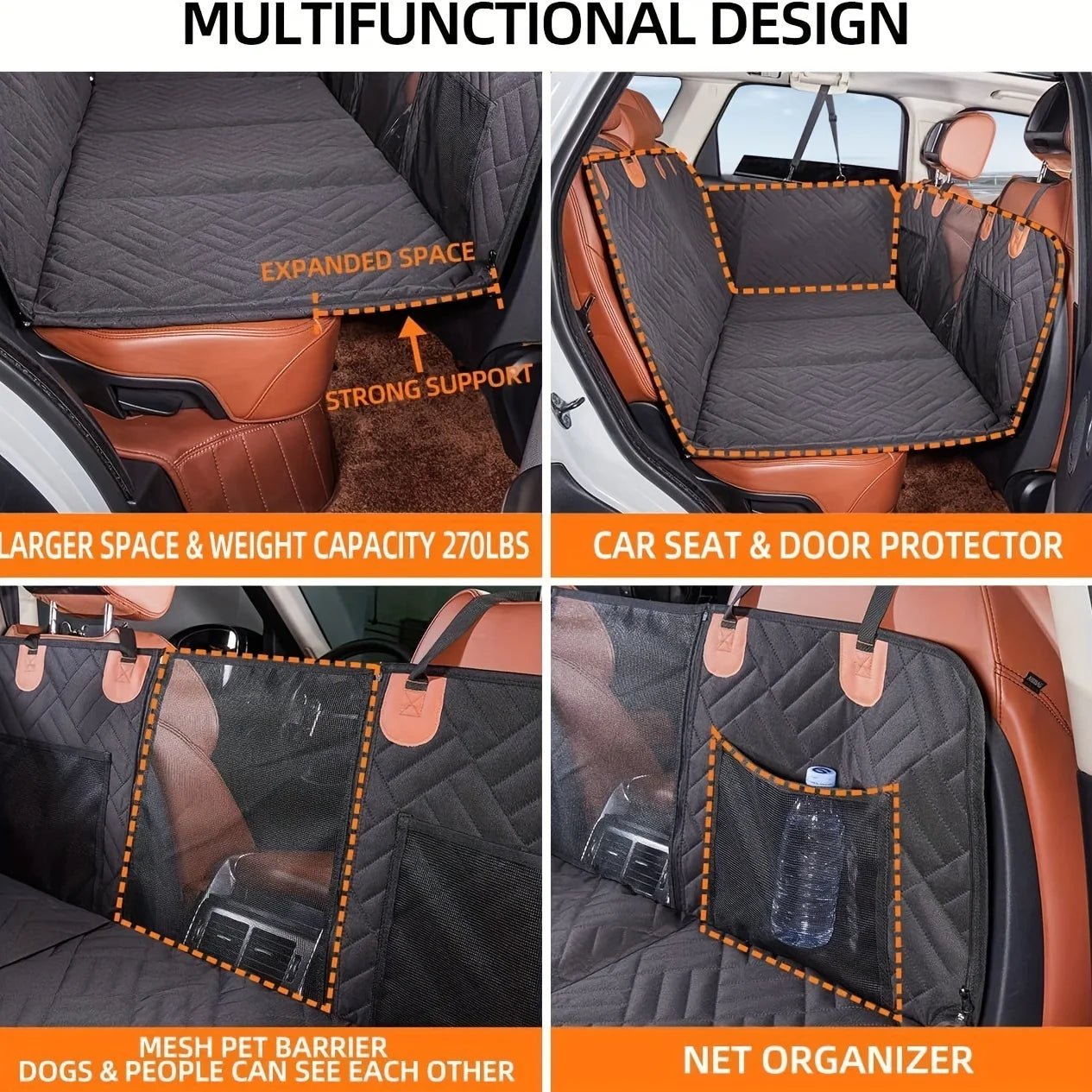Dog Seat Cover for the Car. For Pets, Waterproof Pet Seat Cover/Hammock. Scratch Proof, Nonslip, Durable Soft Pet Back Seat Covers