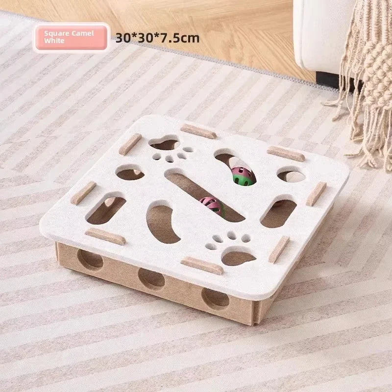 Cat Puzzle Toy. Felt Puzzle Box With Ball. Indoor Sports Entertainment. Hunting Cat Toys