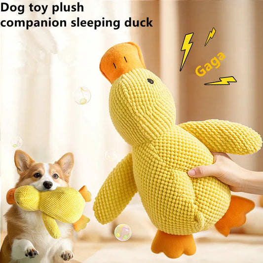 Pet Plush Toy. Calming Duck Companion. Sleeping Duck Toys. Chew Toy. Durable, Squeaky for Puppy Pet Teeth Cleaning, Chew Pet Toy