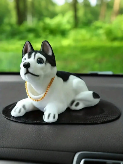 Cute Nodding Dog Dashboard Decor - Creative Resin Pet Statue For Vehicle Interior, Accessories