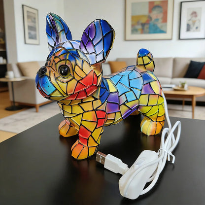 LED Night Light Glowing Dog. Series Artistic Animal Statue. French Bulldog, Labrador Retriever, Golden Retriever. Resin Ornaments