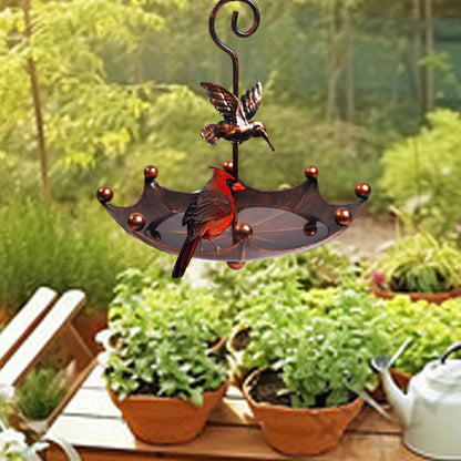 1Pc Antique Umbrella-Shaped Bird Feeder - Outdoor Hanging Bird Bath and Food Bowl, Suitable for Outdoor Gardens, Patios, Backyards, Bird Feeding, Attracting Wildlife