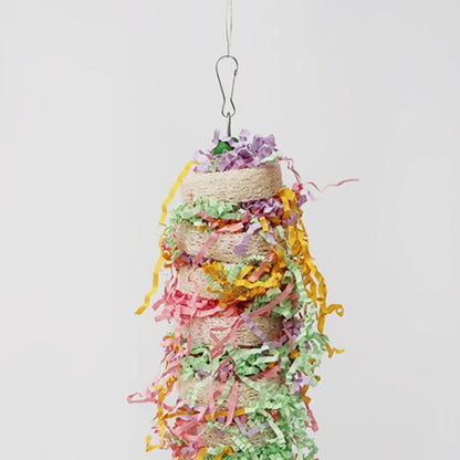 Parrot Toys Swing. Natural loofah. Hanging with Bell. Cockatiel and Parakeet Pet Bird Bites, Climb Chew Toys