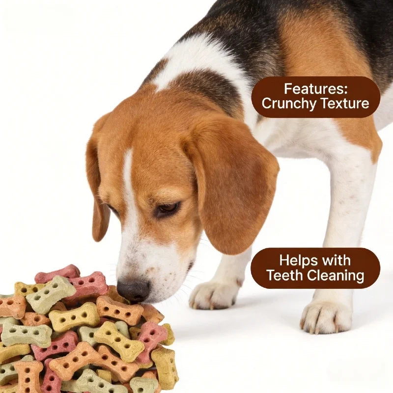 Bone-Shaped Biscuit Treats 240g. Crunchy, Delicious Biscuit Treats. Snack for Dogs.