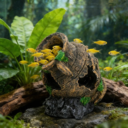 Sunken Broken Jar Aquarium Decoration. Resin Cave Hideout for Fish/ Shrimp Tank. Landscape Ornament for Shelter, Breeding and Spawning