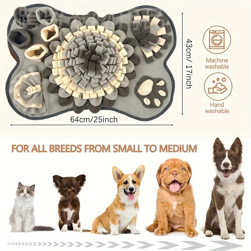 Pet Sniffing Mat For Dogs, Interactive, Durable Dog Slow Feeding Pad. Training Mat For Foraging Skills And Slow Eating
