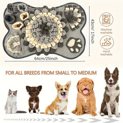 Pet Sniffing Mat For Dogs, Interactive, Durable Dog Slow Feeding Pad. Training Mat For Foraging Skills And Slow Eating