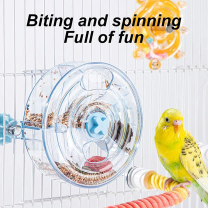 Bird Foraging Toy. Seed Food Spinning, Training, Feeding. Parrot Toy Cage Hanging Toy for Pet Budgie, Love Bird , Cockatoo and Parakeet