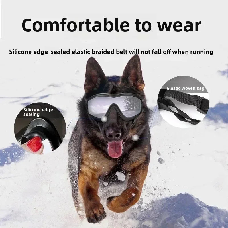 Pet Goggles, Adjustable, Anti UV Glare, Windproof Sunglasses for Dogs. Outdoor Hiking, Running, Beach. All Breeds Eye Protection, Black