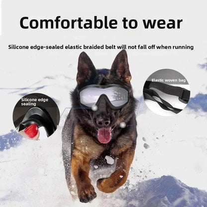 Pet Goggles, Adjustable, Anti UV Glare, Windproof Sunglasses for Dogs. Outdoor Hiking, Running, Beach. All Breeds Eye Protection, Black