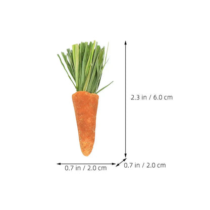 18Pcs Natural Carrot Shaped Chewing Sticks for Small Pets Dental Care. Fun Treats for Hamster, Rabbit Molar Grinding