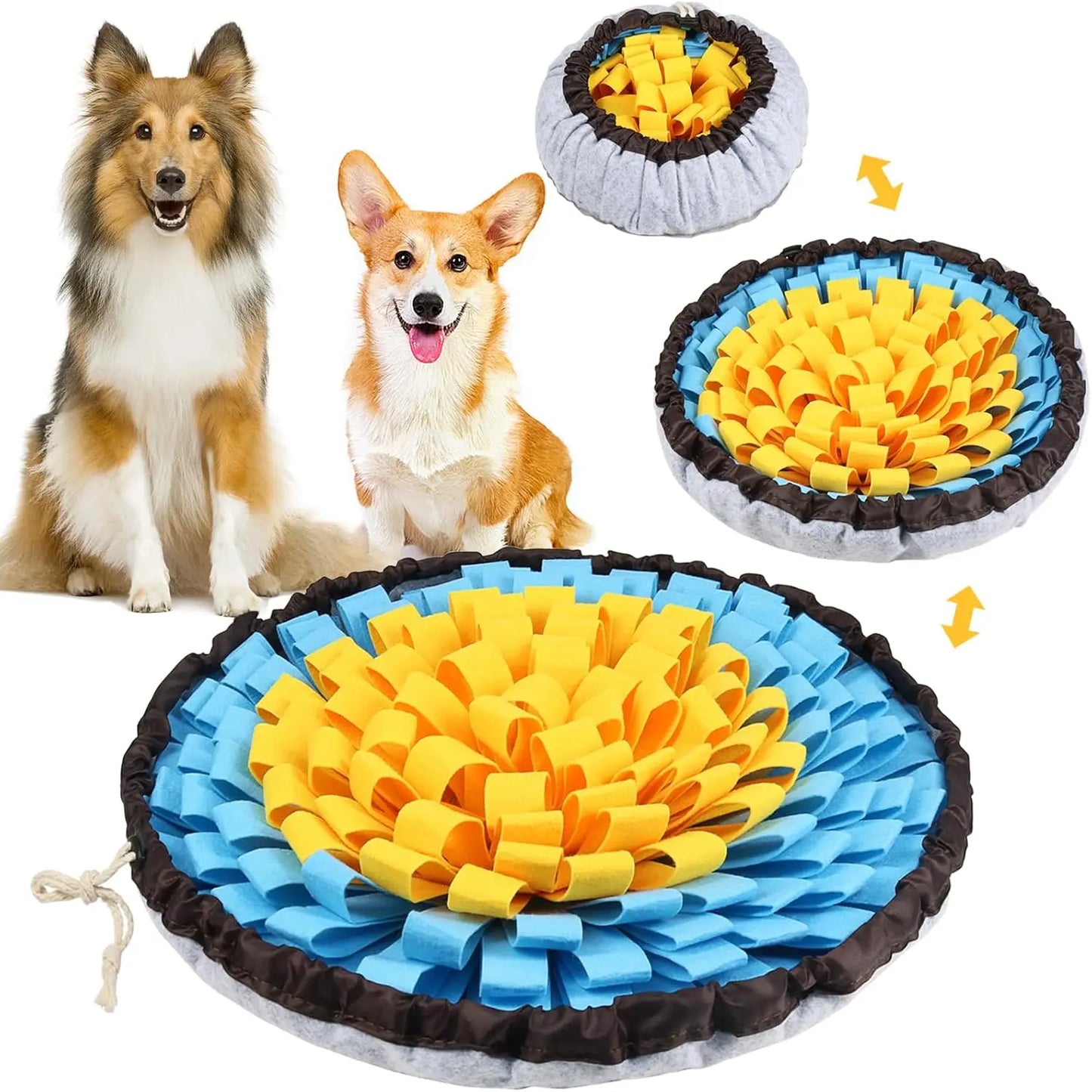 Pet Snuffle Mat for Dogs, Interactive Feed Game for Boredom, Encourages Natural Foraging Skills for Cats/Dogs Bowl