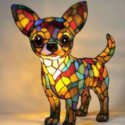 LED Night Light Glowing Dog. Series Artistic Animal Statue. French Bulldog, Labrador Retriever, Golden Retriever. Resin Ornaments