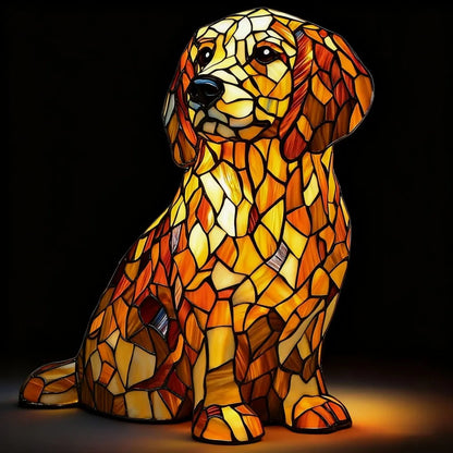 LED Night Light Glowing Dog. Series Artistic Animal Statue. French Bulldog, Labrador Retriever, Golden Retriever. Resin Ornaments