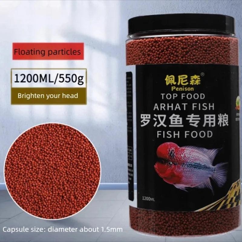 Arhat Fish Food. Adequate Amount Of Astaxanthin To Enhance Brightness. Nutritious