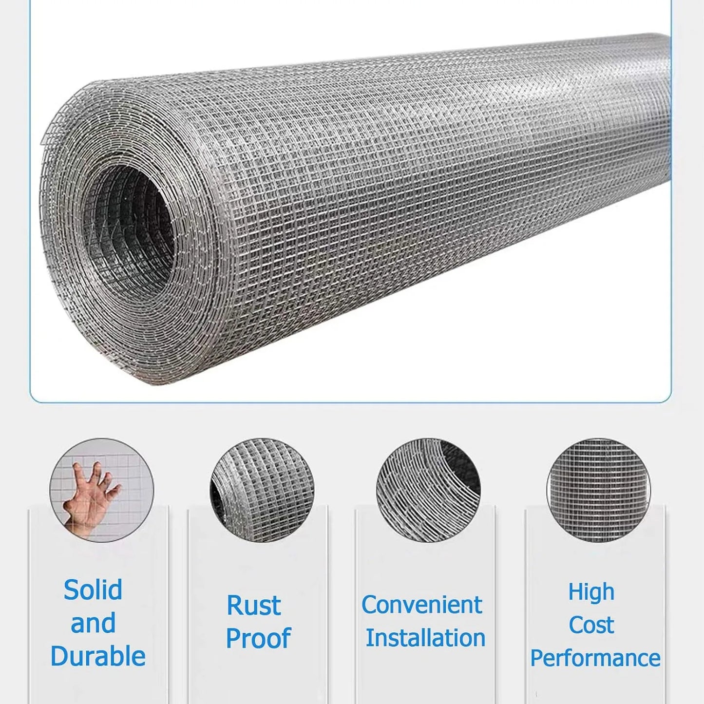 DayPlus Welded Wire Mesh 915mm X 15m/30m Hot-dipped Galvanized Fencing Anti-rust Chicken Coop Wire Fence for Garden Plant & Pet