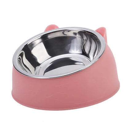 1/2/5pcs Cat Bowl. Creative Inclined Kitten Puppy Food Feeding Bowls. Stainless Steel Pet Dogs/Cats Feeders