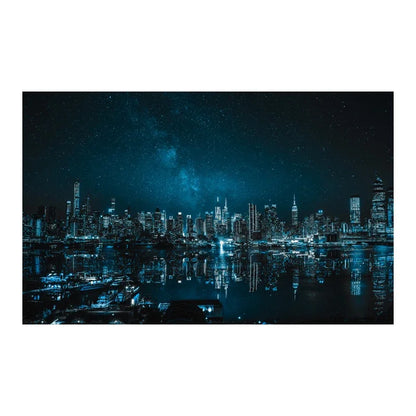 3D City Night Scene  Aquarium Background Poster. PVC Adhesive Sticker Fish Tank Underwater World Backdrop