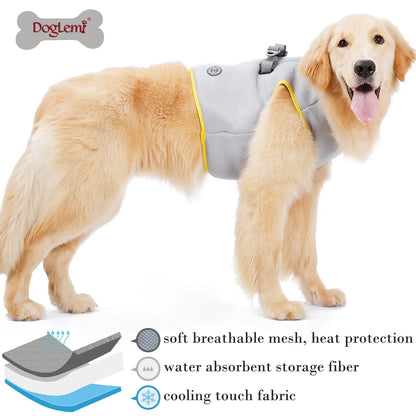 Summer Dogs Cooling Vest Harness. Quick Release Hot Dogs Clothes. Summer use for Preventing Heat Stroke.