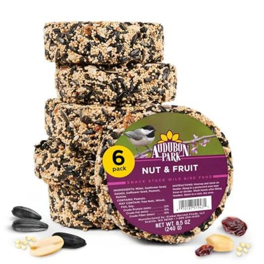 【Spot goods】Nut and Fruit Snack Stack. Wild Bird Food Bird Seed Cake for Outside Feeders 6-Pack