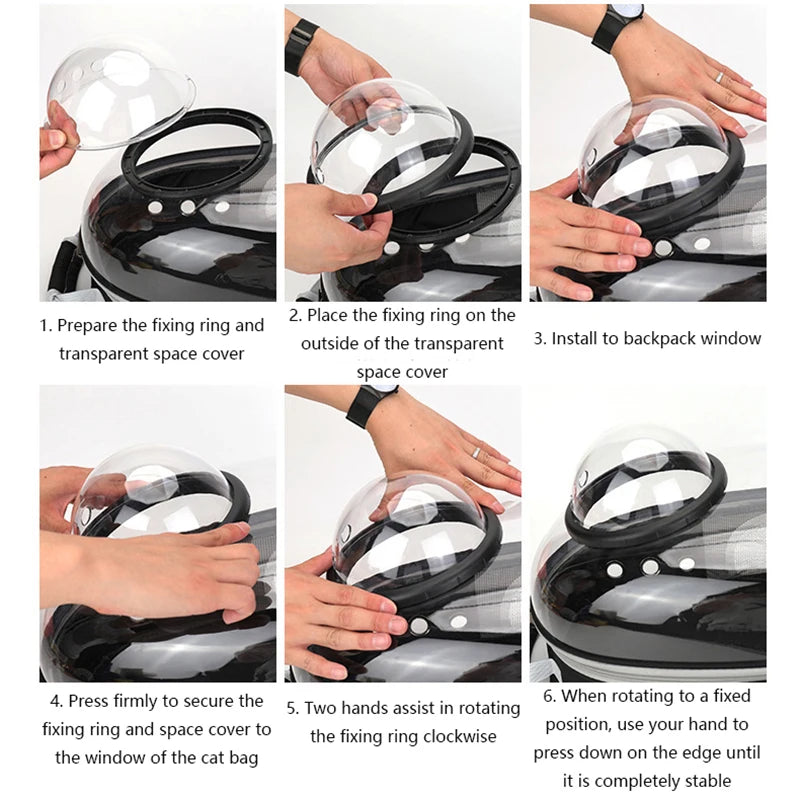 Pet Cat Carrying Bag. Pet Backpacks. Breathable, Portable & Transparent Backpack for Cats and  Puppies Transport .Carrier Space Capsule Bags