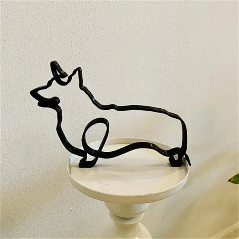Dog Cat Minimalist Art Sculpture Decor. Gift Metal Decor. Modern Home/Office Accessories. Animal Shape Ornament. Dropshipping