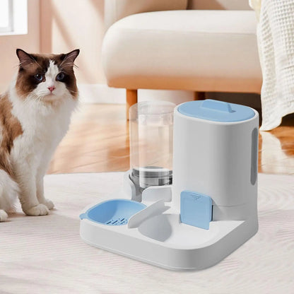 Automatic Pet Feeder & Waterer, Pet Bowl Compact Feeding Station. Cat or Dog Feeder Water Dispenser