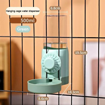 new Hanging Automatic Pet Food Feeder/Water Dispenser, Gravity Cat Auto Feeder Waterer Set With Container Bowl For Cage