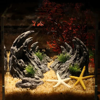Resin Aquarium Decoration. For Fish Tanks. Simulated Canyon Ornament Acuario Rocks. Fish Decor 2pcs