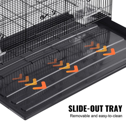 30 inch Pet Bird Cage. Metal, Large Parakeet Cages with Rolling Stand Tray for Cockatiels, Parrot, Budgies, Lovebird & Canaries