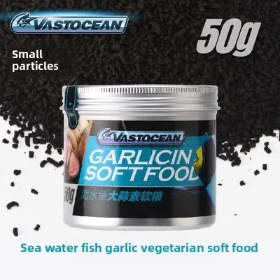 VASTOCEAN Marine Fish Food. Soft Slow-Sink Pellets. Coral Tank Safe Formula for Clownfish, Picky Eaters Ornamental Fish
