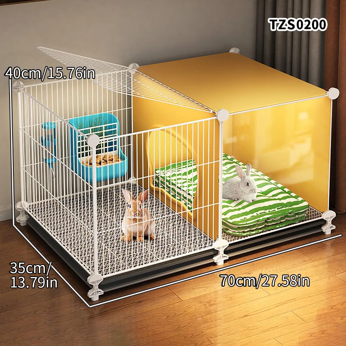 Encrypted Rabbit Cage for Home Use, Large, Indoor. Cleaning Tray, Guinea Pig Nest,