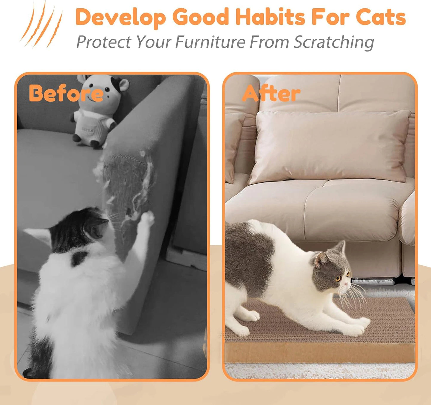 Durable Cardboard Cat Scratching Pad with Cat Bed Combo. Non-Shedding ,All-Season Pet Bed, Toy for Cats, Essential Pet Supplies