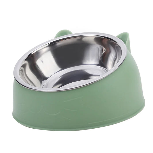 1/2/5pcs Cat Bowl. Creative Inclined Kitten Puppy Food Feeding Bowls. Stainless Steel Pet Dogs/Cats Feeders