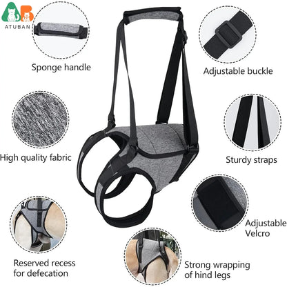 Dog Sling for Dogs.. Hind Leg Support to Help Rehabilitate The Hind Limbs of Elderly Dogs. Weak Hind Legs, Disabilities and Injuries