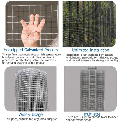 DayPlus Welded Wire Mesh 915mm X 15m/30m Hot-dipped Galvanized Fencing Anti-rust Chicken Coop Wire Fence for Garden Plant & Pet