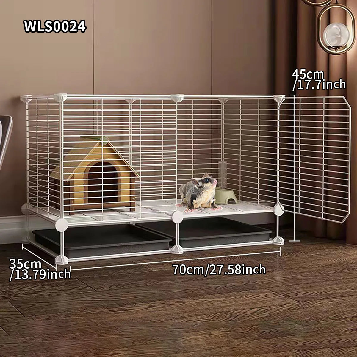 Small Animal Cage for Home Use That Does Not Occupy an Area with Toilet, Large Rabbit Cage, Sugar Glider, Breeding Squirrel Cage with Tray