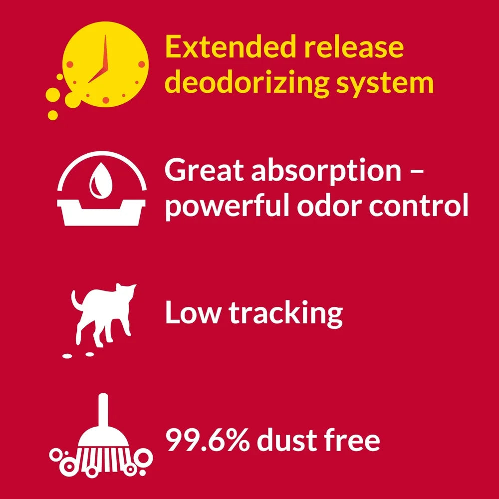 Multi-Cat, Non-Clumping Cat Litter. 48lb Odor Control, Low Dust Clay Litter 24/7 Performance ,Moisture Absorption Fresh Scent