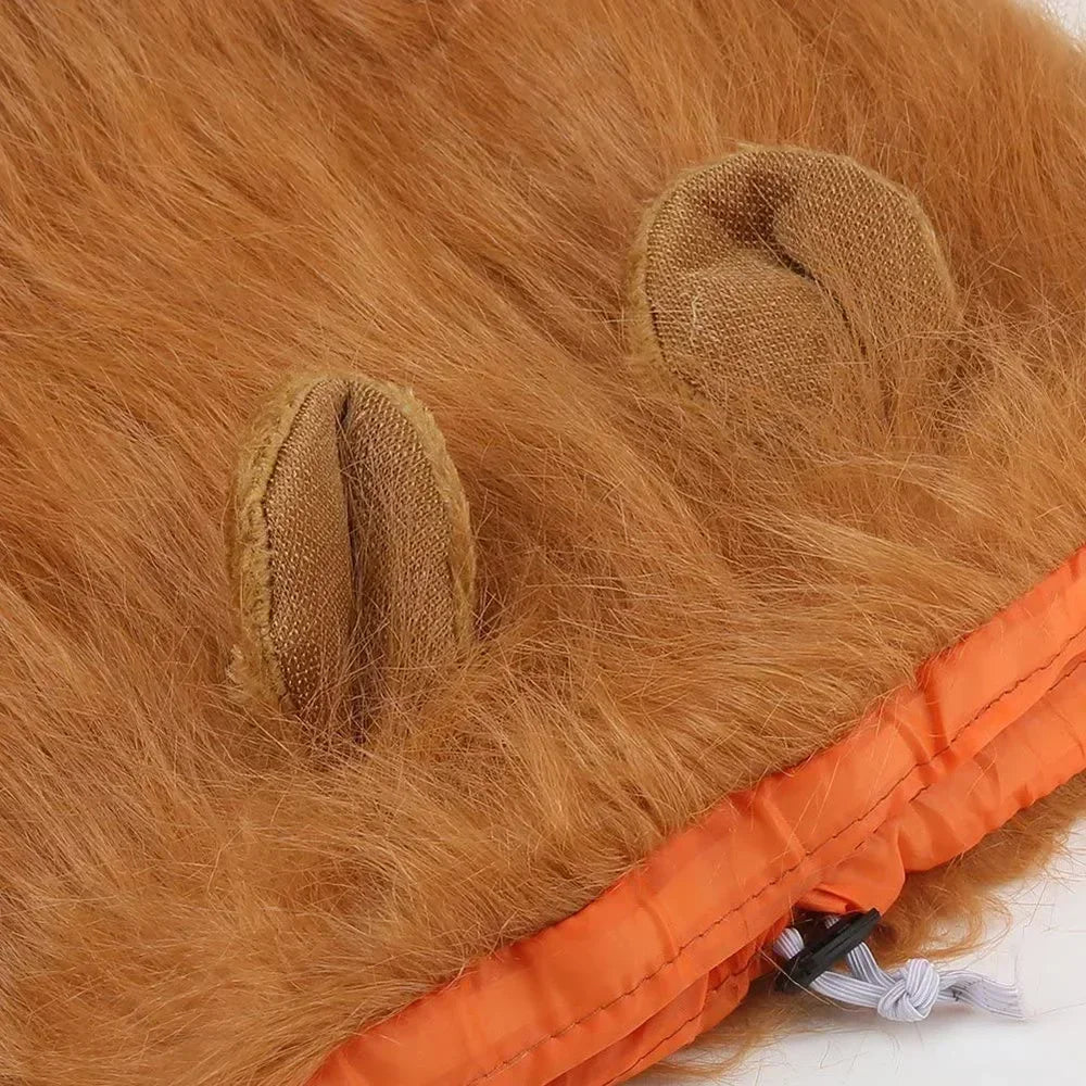 1pc Cute Pet Dog Cosplay Clothes. Lion Mane For Dogs. Costumes, Realistic Lion Wig For Medium to Large Dogs With Ears.