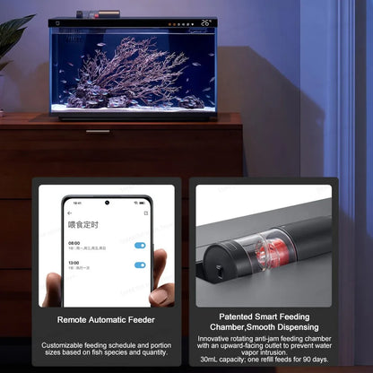MIJIA Smart Fish Tank Aquariums,Remote Feeding, 5-Stage Filtration, LED Lighting, App-Controlled, CN Version With Adapter