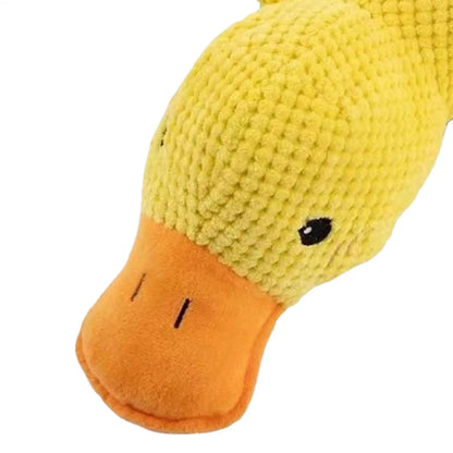 Duck dog toy, chew resistant, durable dog toy with quacking sound. teeth grinding relief. soft companion for small/large dog
