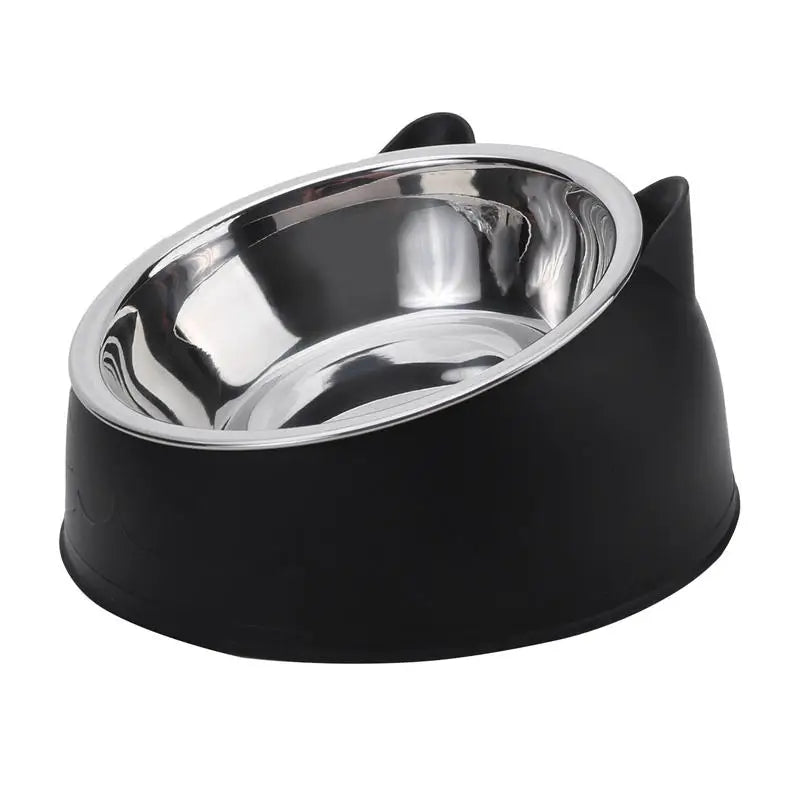 1/2/5pcs Cat Bowl. Creative Inclined Kitten Puppy Food Feeding Bowls. Stainless Steel Pet Dogs/Cats Feeders