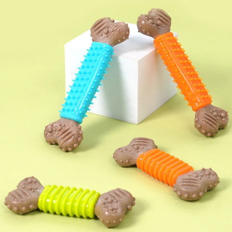 Pet Chew Toy for Entertainment. Bone-Shaped Chew Stick. Durable for Biting, Suitable for Small, Medium and Large Dogs.