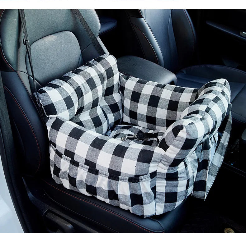 Dog Car Seat with Safety Belt - Non-Slip, for Small Dogs, Washable Travel Carrier with Secure Straps for Safe Car Seat