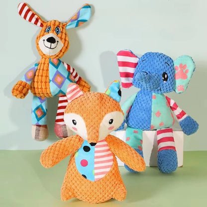Pet Plush Toys. Cute Elephant Plush Chew Toy. Squeaky, Bite-Resistant, Puppy Teething Training.