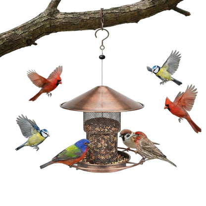 Bird Feeder. Large Capacity, Squirrel Proof. Heavy Duty Metal Bird Feeders for Outside